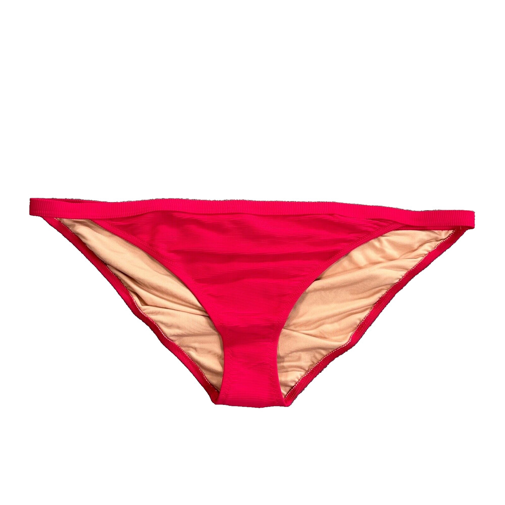 J.Crew Bikini Ribbed Trim Hipster Full Coverage Bottom Womens 2X Pink BH485 New
